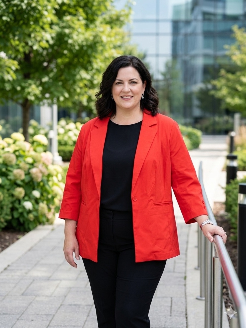 In Every Story Red Single-Button Blazer Jacket